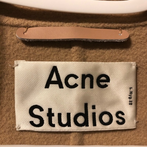 acne studios avalon wool and cashmere coat tan - Picture 6 of 8